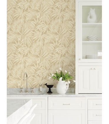 4191-83028 - Sonny Light Brown Fronds Wallpaper by Chesapeake