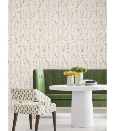 LL3255 - Alpenrose Maroon Vine Wallpaper-Layered Luxe