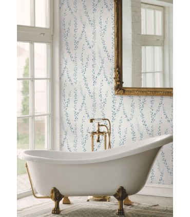 LL3256 - Alpenrose Sapphire Vine Wallpaper-Layered Luxe