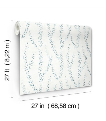 LL3256 - Alpenrose Sapphire Vine Wallpaper-Layered Luxe