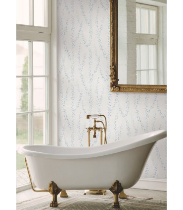 LL3253 - Alpenrose Sky Blue Vine Wallpaper-Layered Luxe