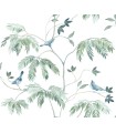 LL3249 - Cillian Blue Botanical Bird Trail Wallpaper-Layered Luxe