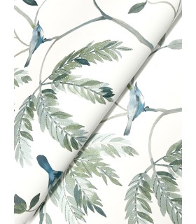 LL3249 - Cillian Blue Botanical Bird Trail Wallpaper-Layered Luxe