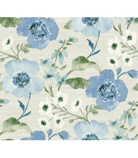LL3203 - Evelyn Blue Floral Wallpaper-Layered Luxe