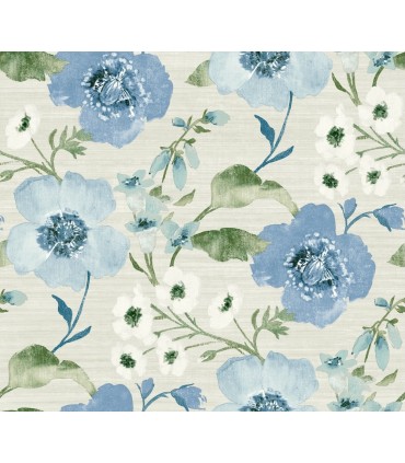 LL3203 - Evelyn Blue Floral Wallpaper-Layered Luxe