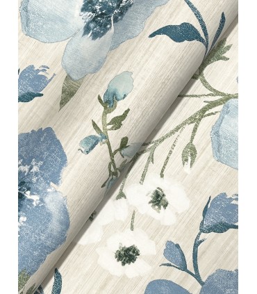 LL3203 - Evelyn Blue Floral Wallpaper-Layered Luxe