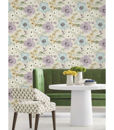LL3202 - Evelyn Lavender Floral Wallpaper-Layered Luxe