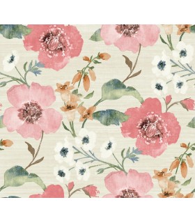 LL3200 - Evelyn Pink Floral Wallpaper-Layered Luxe