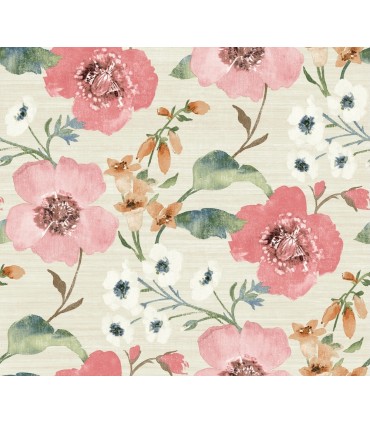 LL3200 - Evelyn Pink Floral Wallpaper-Layered Luxe