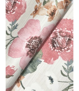 LL3200 - Evelyn Pink Floral Wallpaper-Layered Luxe