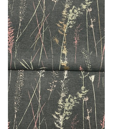 LL3241 - Meadow Splendor Black Botanical Wallpaper-Layered Luxe