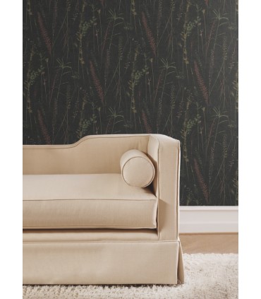 LL3241 - Meadow Splendor Black Botanical Wallpaper-Layered Luxe