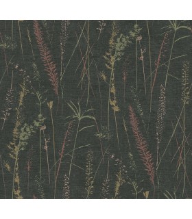 LL3241 - Meadow Splendor Black Botanical Wallpaper-Layered Luxe