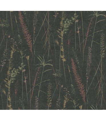 LL3241 - Meadow Splendor Black Botanical Wallpaper-Layered Luxe