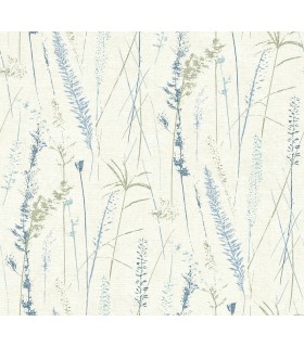 LL3242 - Meadow Splendor Blue Botanical Wallpaper-Layered Luxe