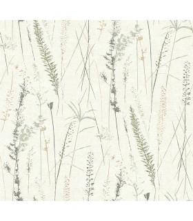 LL3240 - Meadow Splendor Charcoal Botanical Wallpaper-Layered Luxe