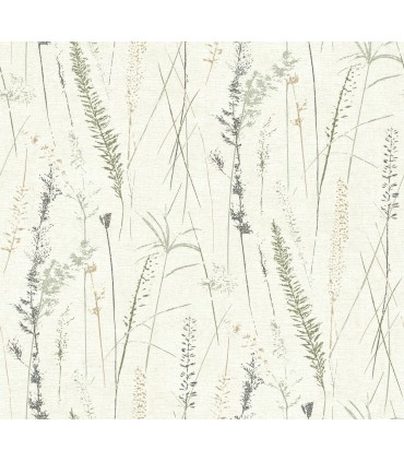 LL3240 - Meadow Splendor Charcoal Botanical Wallpaper-Layered Luxe