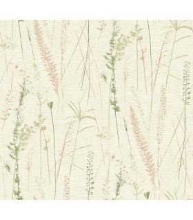 LL3238 - Meadow Splendor Salmon Botanical Wallpaper-Layered Luxe