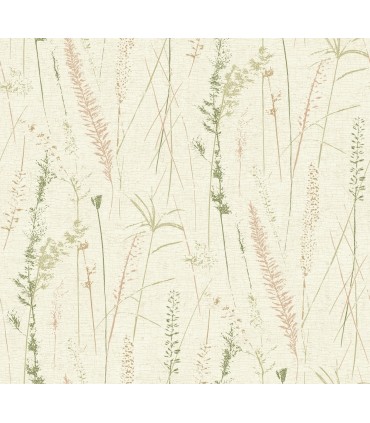 LL3238 - Meadow Splendor Salmon Botanical Wallpaper-Layered Luxe