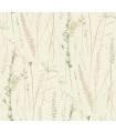 LL3238 - Meadow Splendor Salmon Botanical Wallpaper-Layered Luxe