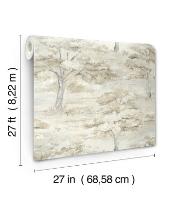 LL3227 - Moreno Neutral Woodland Wallpaper-Layered Luxe