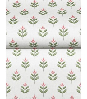 LL3236 - Serene Villa Pink Floral Stamp Wallpaper-Layered Luxe