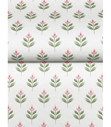 LL3236 - Serene Villa Pink Floral Stamp Wallpaper-Layered Luxe