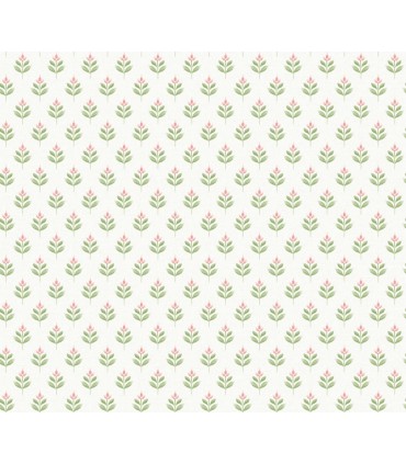 LL3236 - Serene Villa Pink Floral Stamp Wallpaper-Layered Luxe