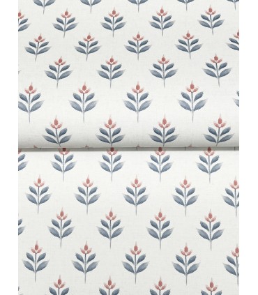 LL3235 - Serene Villa Red Floral Stamp Wallpaper-Layered Luxe