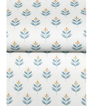 LL3233 - Serene Teal Floral Stamp Wallpaper-Layered Luxe