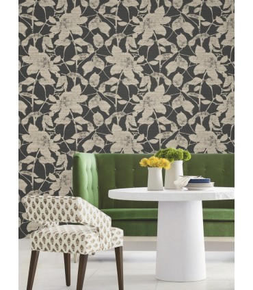 LL3213 - Solange Black Botanical Wallpaper-Layered Luxe