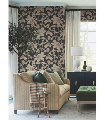 LL3213 - Solange Black Botanical Wallpaper-Layered Luxe