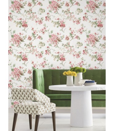 LL3231 - Veiled Garden Pink Floral Wallpaper-Layered Luxe