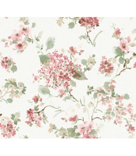 LL3231 - Veiled Garden Pink Floral Wallpaper-Layered Luxe