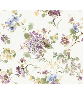 LL3232 - Veiled Garden Plum Floral Wallpaper-Layered Luxe