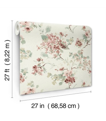 LL3230 - Veiled Garden Rose Floral Wallpaper-Layered Luxe