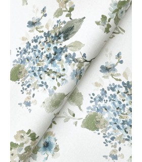 LL3229 - Veiled Garden Sky Blue Floral Wallpaper-Layered Luxe
