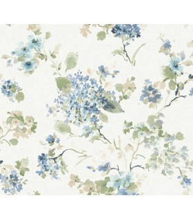 LL3229 - Veiled Garden Sky Blue Floral Wallpaper-Layered Luxe