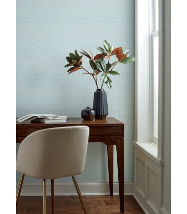 4169-24283 - Agave Sky Blue Faux Grasscloth Wallpaper by Chesapeake