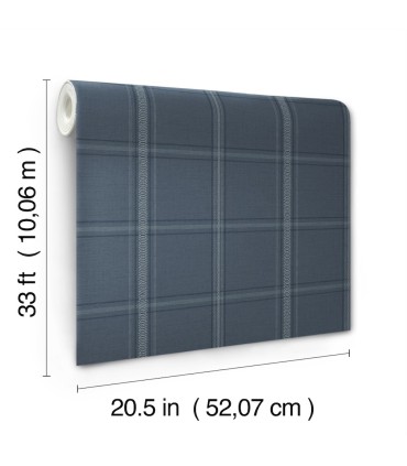 4169-27605 - Auberge Dark Blue Plaid Wallpaper by Chesapeake
