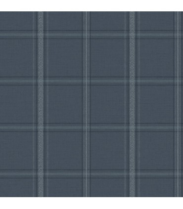 4169-27605 - Auberge Dark Blue Plaid Wallpaper by Chesapeake