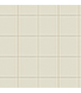 4169-27607 - Auberge Ivory Plaid Wallpaper by Chesapeake