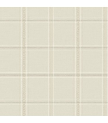 4169-27607 - Auberge Ivory Plaid Wallpaper by Chesapeake