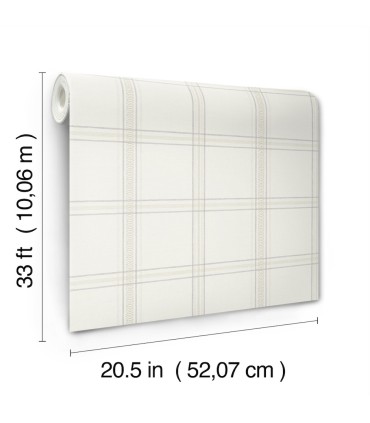 4169-27606 - Auberge White Plaid Wallpaper by Chesapeake