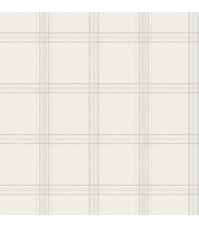4169-27606 - Auberge White Plaid Wallpaper by Chesapeake