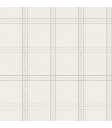 4169-27606 - Auberge White Plaid Wallpaper by Chesapeake