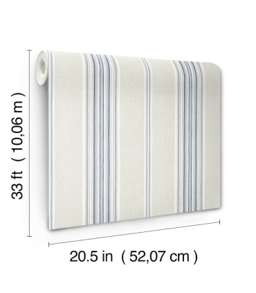 4169-83123 - Calvados Blue Linen Stripe Wallpaper by Chesapeake