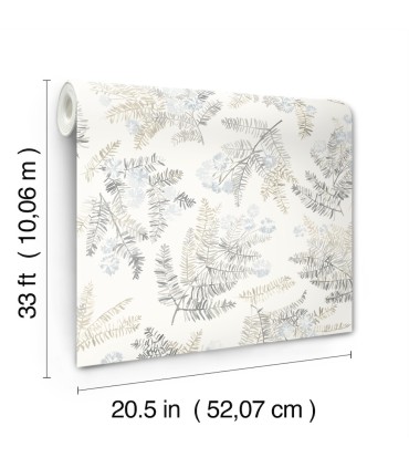 4169-83107 - Frith Light Blue Botanical Wallpaper by Chesapeake