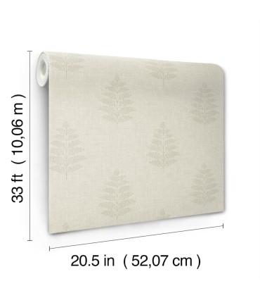 4169-83129 - Frond Beige Leaf Wallpaper by Chesapeake