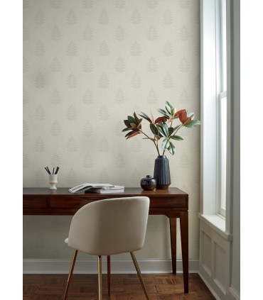 4169-83129 - Frond Beige Leaf Wallpaper by Chesapeake